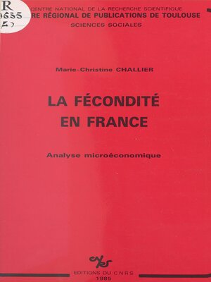 cover image of La fécondité en France